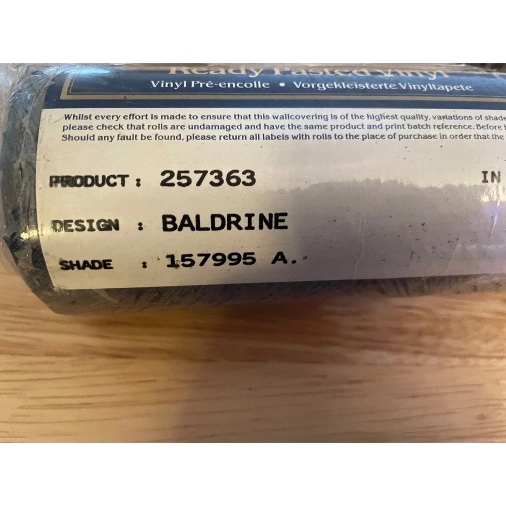 Coloroll Baldrine Ready Pasted Vinyl Wallpaper 257363 Blue Silver Purple 3 Rolls